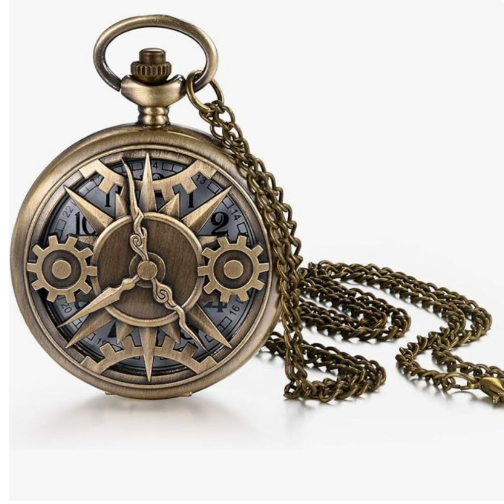Gear Pointer Bronze Pocket Watch - image 2